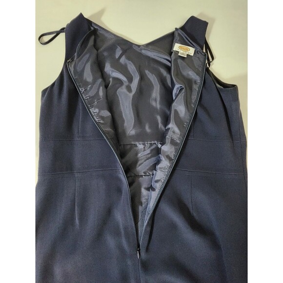 Talbots Womens 14 Petites Classic Navy Dress Knee Length Sleeveless Sheath USA - Picture 2 of 8